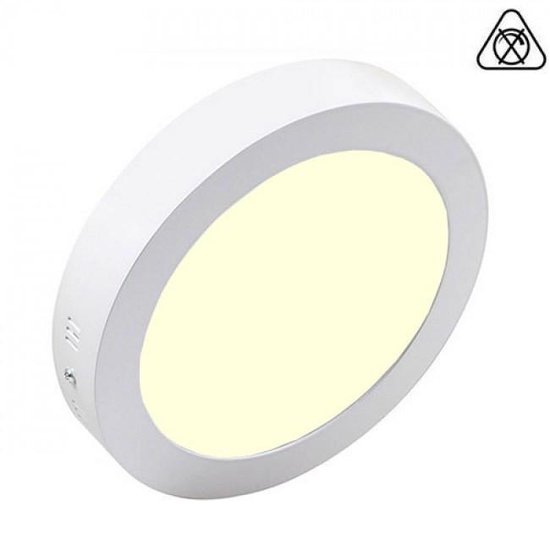 Downlight LED Pro - Aigi - En saillie Ronde 18W - Blanc Chaud 3000K - Blanc Mat - Ø227mm