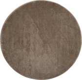Tapijtenloods Enjoy Rond Effen Velvet Vloerkleed Beige Laagpolig - 200 CM ROND -