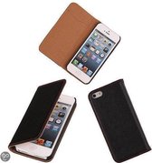 BestCases Apple iPhone 5/5s - Map case Flip Book Zwart/Rood - Cover Case Wallet Hoesje