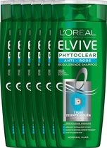 L'Oréal Paris Elvive Phytoclear Anti Roos Shampoo - 6x 200 ml - Voordeelverpakking