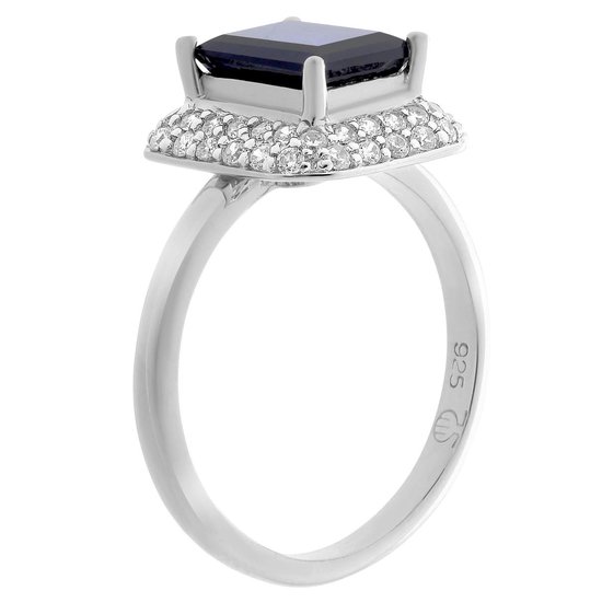 Orphelia ZR-7237 / SA / 58 Ring Argent Sapphire Carré Zirconium