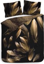 Heckett & Lane Deva - Dekbedovertrek - Eenpersoons - 140x200/220 cm + 1 kussensloop 60x70 cm - Golden Black