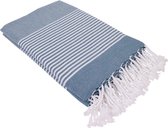 Fashion4wellness Hamamdoek Deniz Cool Petrol /  FOUTA - STRANDLAKEN - SAUNADOEK - Size 6 - 230 X 160 CM KATOEN