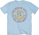 The Beatles Heren Tshirt -M- Yellow Submarine AYNIL Circle Vintage Blauw