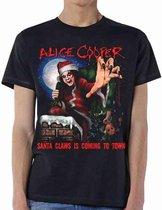 Alice Cooper Heren Tshirt -S- Santa Claws Zwart