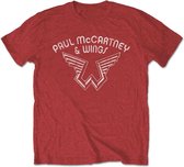 Paul McCartney - Wings Logo Heren T-shirt - S - Rood