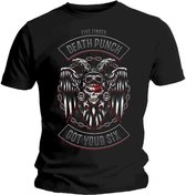 Five Finger Death Punch Heren Tshirt -S- Biker Badge Zwart