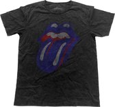 Tshirt Homme Rolling Stones -M- Bleu & Lonesome Vintage Tongue Noir