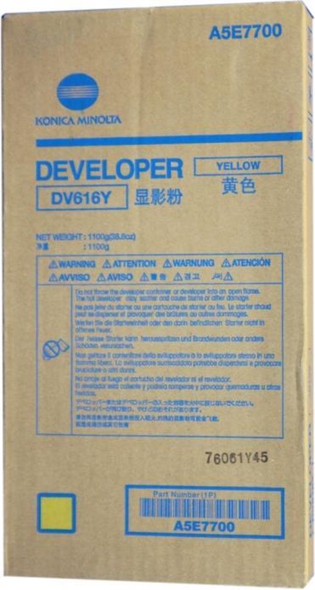 Konica-Minolta Developer DV-616 Yellow (A5E7700) VE 1 StŸck fŸr Bizhub Press C 1085, 1100