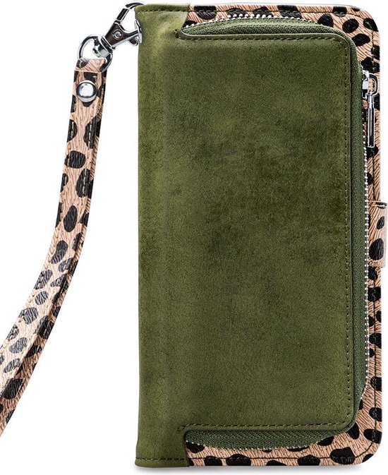 Mobilize 2 in 1 Wallet Zipper Case Hoesje Olive Leopard Samsung Galaxy A50 / A30s