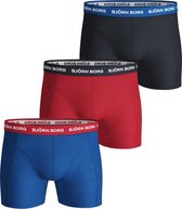 Björn Borg Boxers Essential 3-pack Heren - Blauw-Rood - L