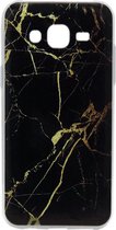 ADEL Siliconen Back Cover Hoesje Geschikt voor Samsung Galaxy J5 (2015) - Marmer Zwart