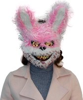 Halloween masker 'Roze horror konijn'