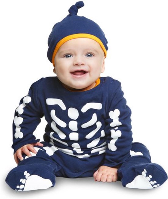 VIVING COSTUMES / JUINSA - Klein blauw skelet kostuum voor baby's - 1-2 jaar - Kinderkostuums