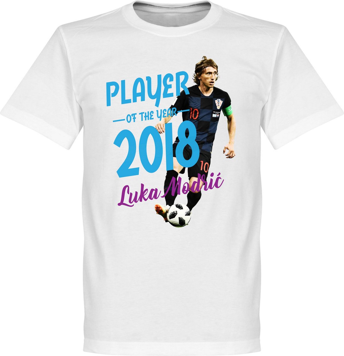 Modric Voetballer van het jaar 2018 T-Shirt - Wit - XS