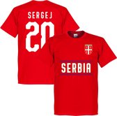 Servië Sergej 20 Team T-Shirt - Rood - L