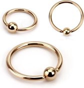 Wenkbrauwpiercing rose gold ring gold plated 1.6x12