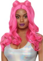 Leg Avenue Pruik Beachy Waves Blacklight UV Roze