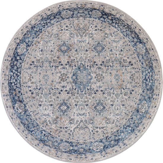 Picasso Sarough Vintage Rond Vloerkleed Blauw Laagpolig - 350 CM ROND | Leen Bakker
