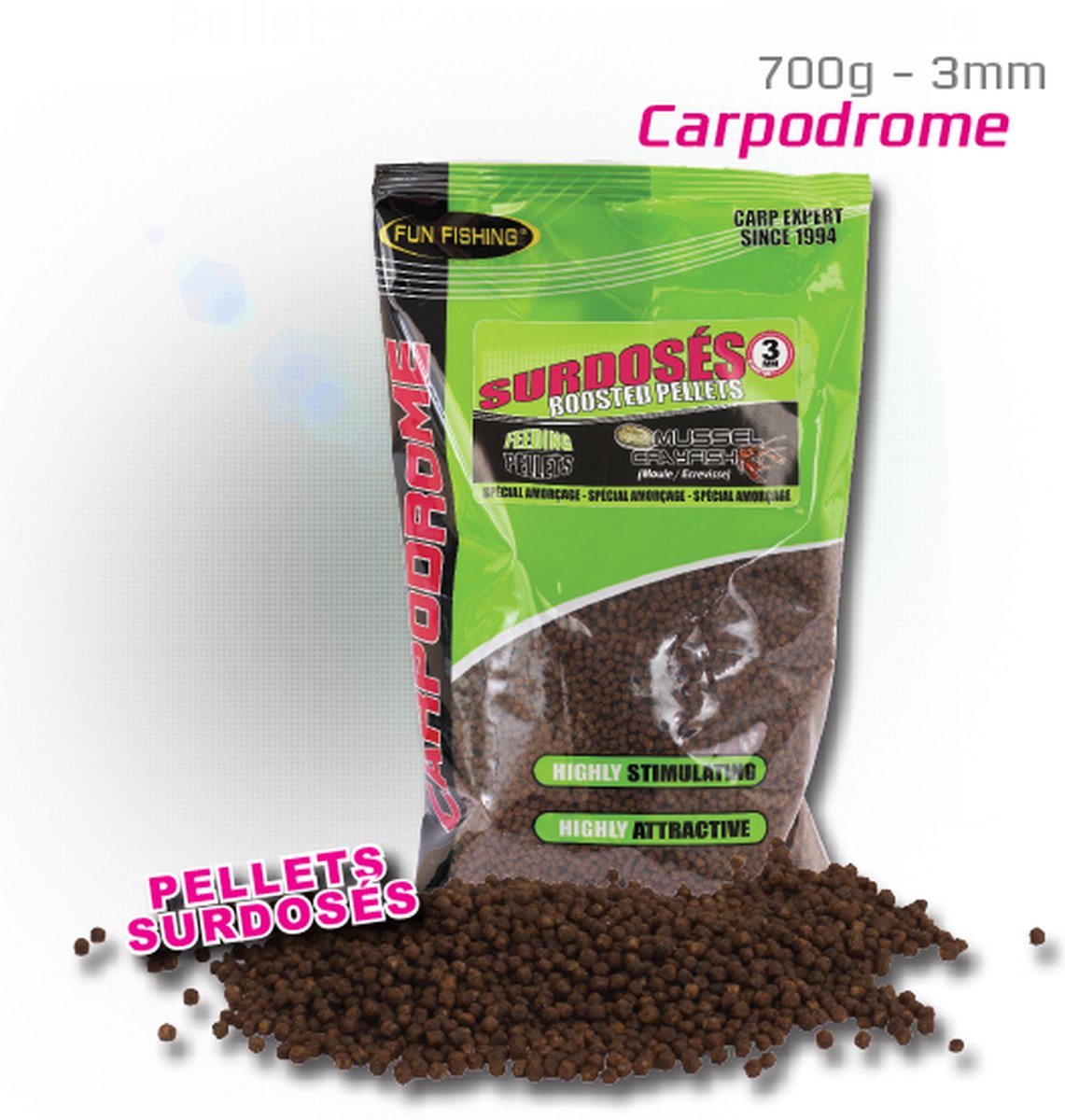 Fun Fishing Surdosés Boosted Pellets - 700g - Smaak : Krill