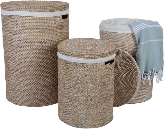 Panier à linge en rotin Cleo Wit