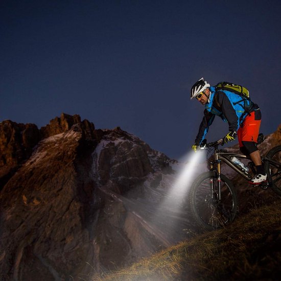 Led-fietsverlichtingsset met Lithium-ion-accu - StVZO-goedgekeurd - Fietsverlichting - Mountainbike Light - Superhelder - USB Oplaadbaar - Waterdicht — afbeelding 2