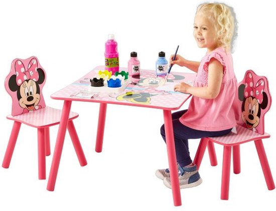 Minnie Mouse - Set van tafel en 2 stoelen voor kinderen