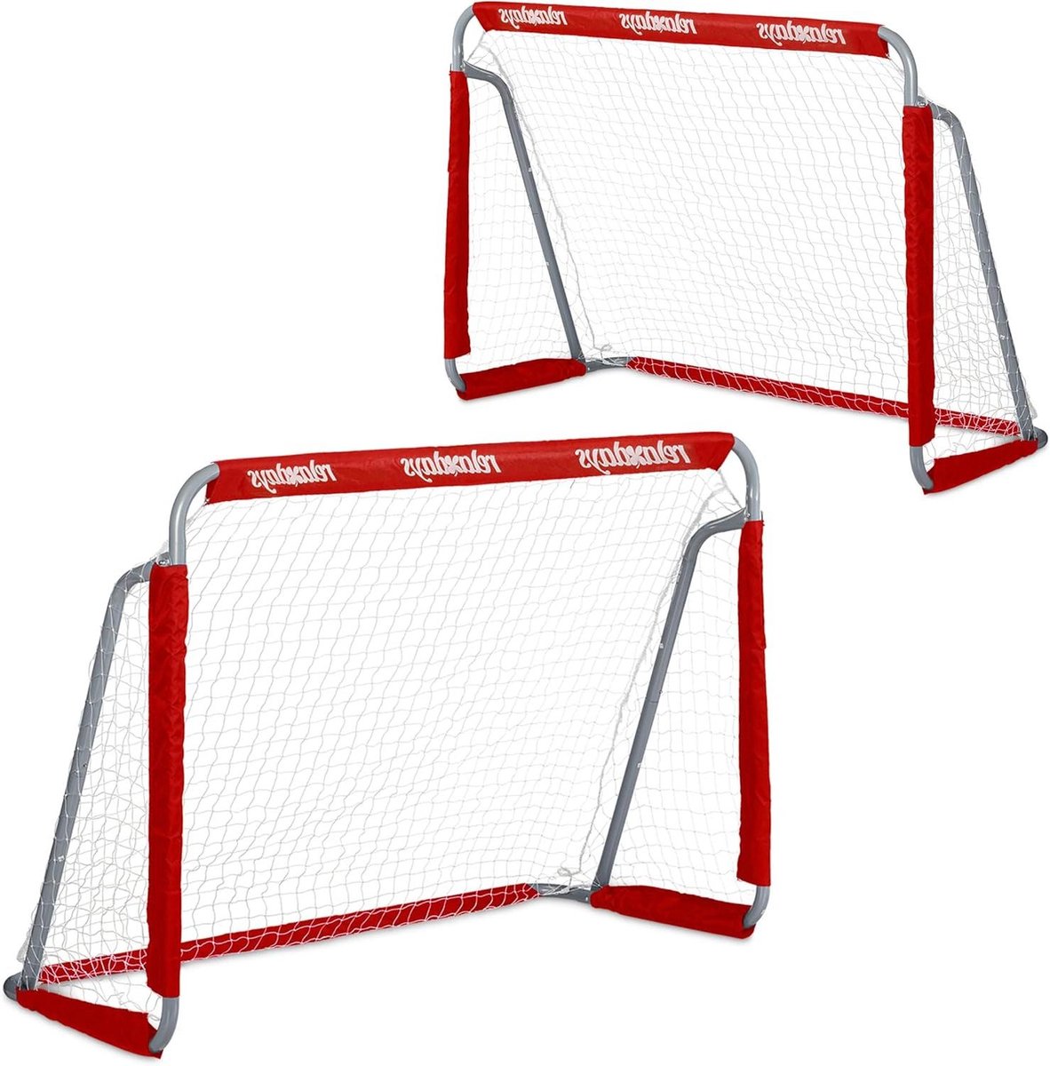 Voetbaldoel 300 x 200 set van 2 kinderen & volwassenen met net metaal HBD 110 x 150 x 75 cm voetbalgoal tuin rood Voetbaldoel 300 x 200