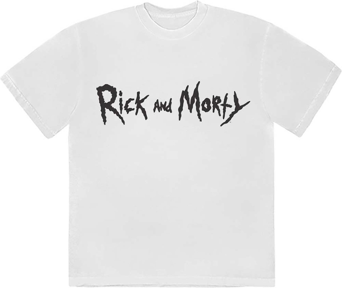 Rick And Morty - Mono Logo Heren T-shirt - L - Wit
