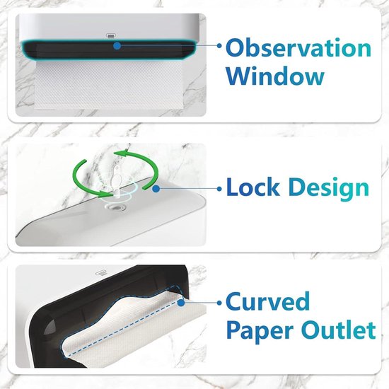 Cosensi - Acryl papieren handdoekdispenser voor op het aanrecht - transparante houder