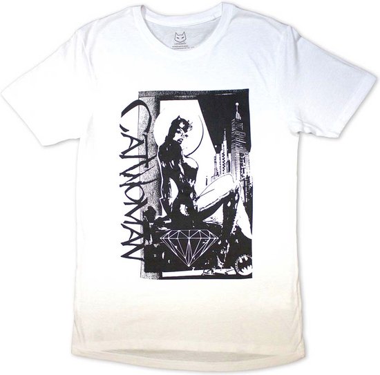 DC Comics Batman - Catwoman - Skyline Heren T-shirt - S - Wit