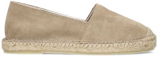 Manfield - Femme - Espadrilles en daim beige - Taille 42