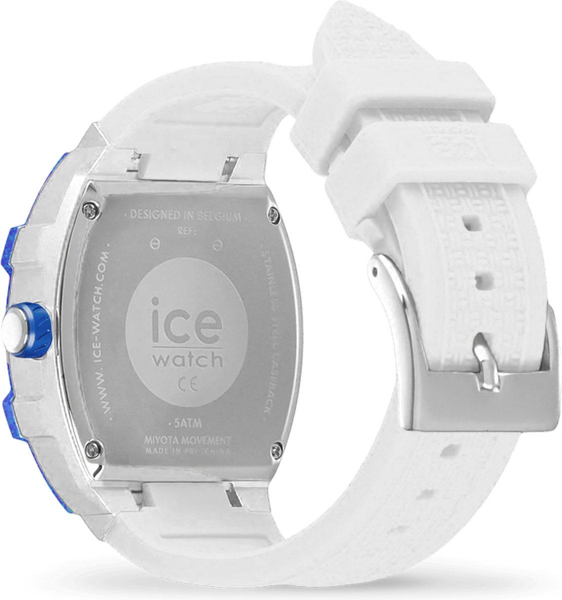 Ice Watch Ice Boliday - White Blue 023313 Horloge - Siliconen - Wit - Ø 46 mm