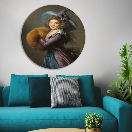 Portrait de Mme Molé-Reymond - Tableau Élisabeth Louise Vigée Le Brun - Tableau femme - Tableau Portrait - Décoration murale classique - Plats muraux - Décoration murale cercle forex 60x60 cm