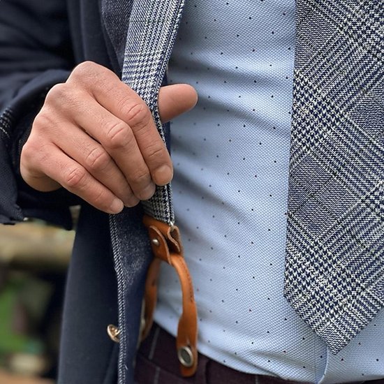 Sir Redman - bretelles de luxe - 100% made in NL, - Maher Tweed - bleu / vert / gris / blanc