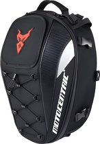 Riloer Motorfiets rugzak, PU lederen motorfiets zijtas Tool tas, zwart