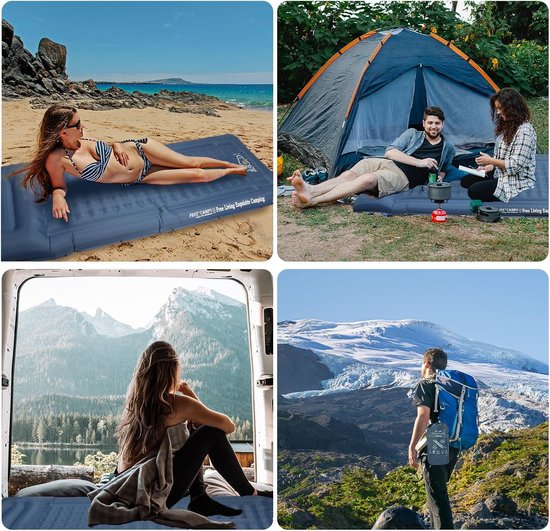 Self-Inflating Camping Mattress - 12 cm Thick Inflatable Mat with Cushion - Durable & Foldable - Waterproof for Hiking & Outdoor Activities — afbeelding 2