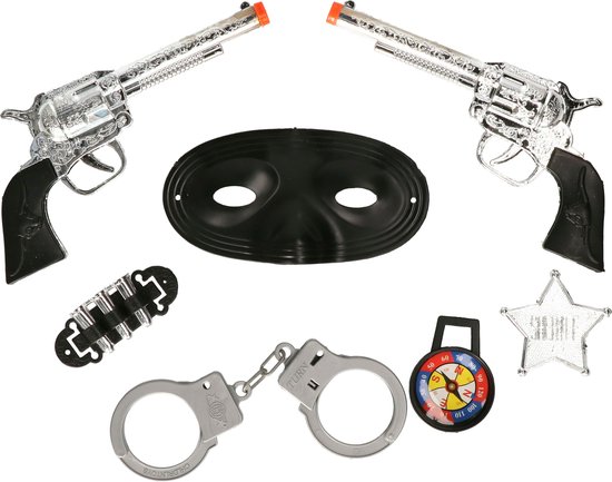 Atosa Cowboys 2 pistolen met holster - verkleed speelgoed wapens - kinderen - kunststof - Western thema