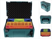 Makita MAKPAC 2 systeemkoffer + doosinzet met gekleurde dozen P-83652 + schuimrubberen dekselinzet