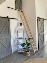 Zoldertrap - 5 treden - Stahoogte 93 cm - Houten ladder - Molenaarstrap - Grenen trap