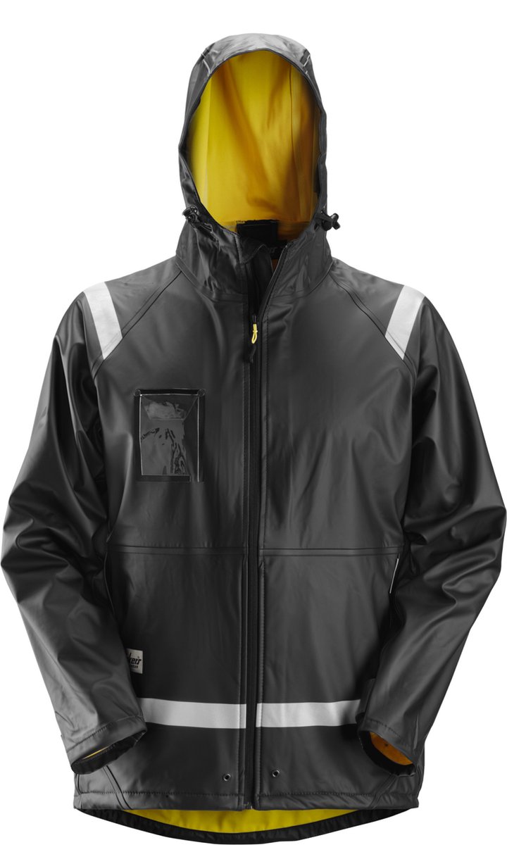 Snickers Regen Jack PU - 8200-0400 - zwart - maat M