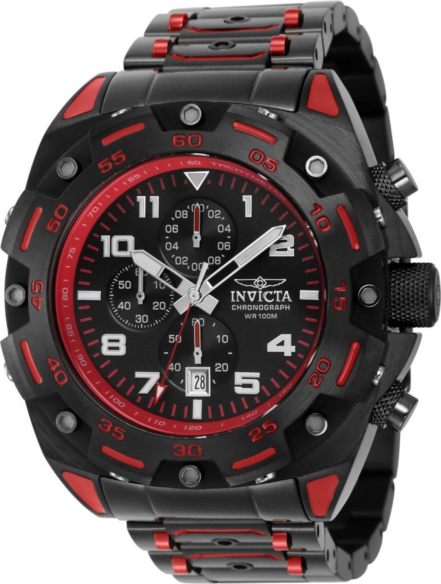 Invicta Sea Monster 37667 Heren Horloge - Waterdicht - Analoog - Quartz Uurwerk - Roestvrij Staal met zwarte Wijzerplaat -50m