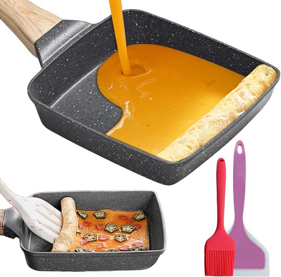 Japanse omeletpan, 6 × 7 anti-aanbak Tamagoyaki eierpan