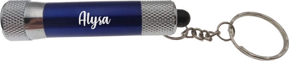Zaklamp | Sleutelhanger | Met Naam | Blauw | Alysa