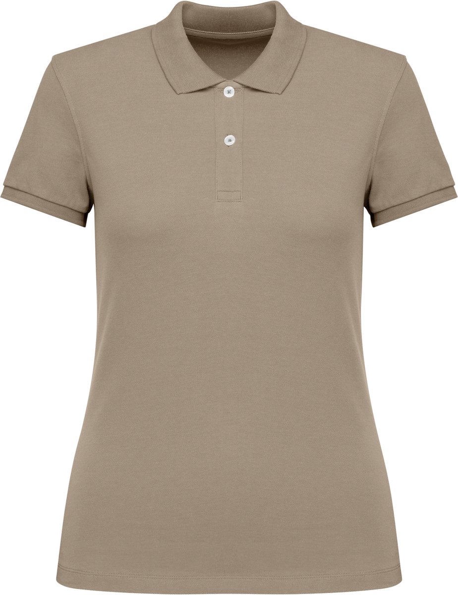 Native Spirit Ecologische damespolo in piquétricot NS208 - Wet Sand - M