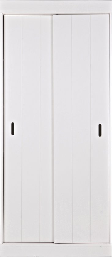 WOOOD Row Plankenkast Met Schuifdeuren - Grenen - Wit - 195x85x44
