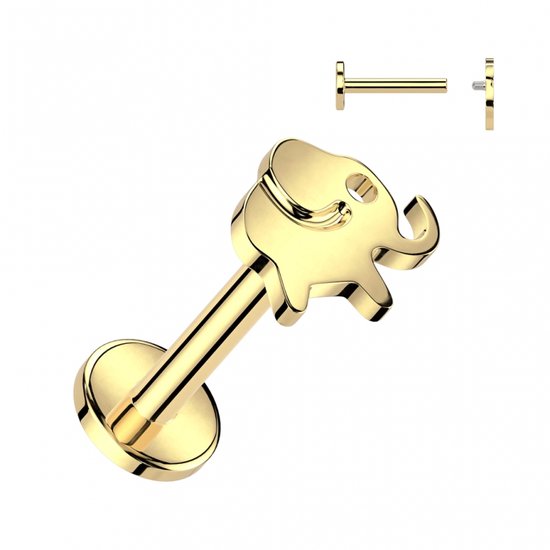 Piercing éléphant top 8mm doré