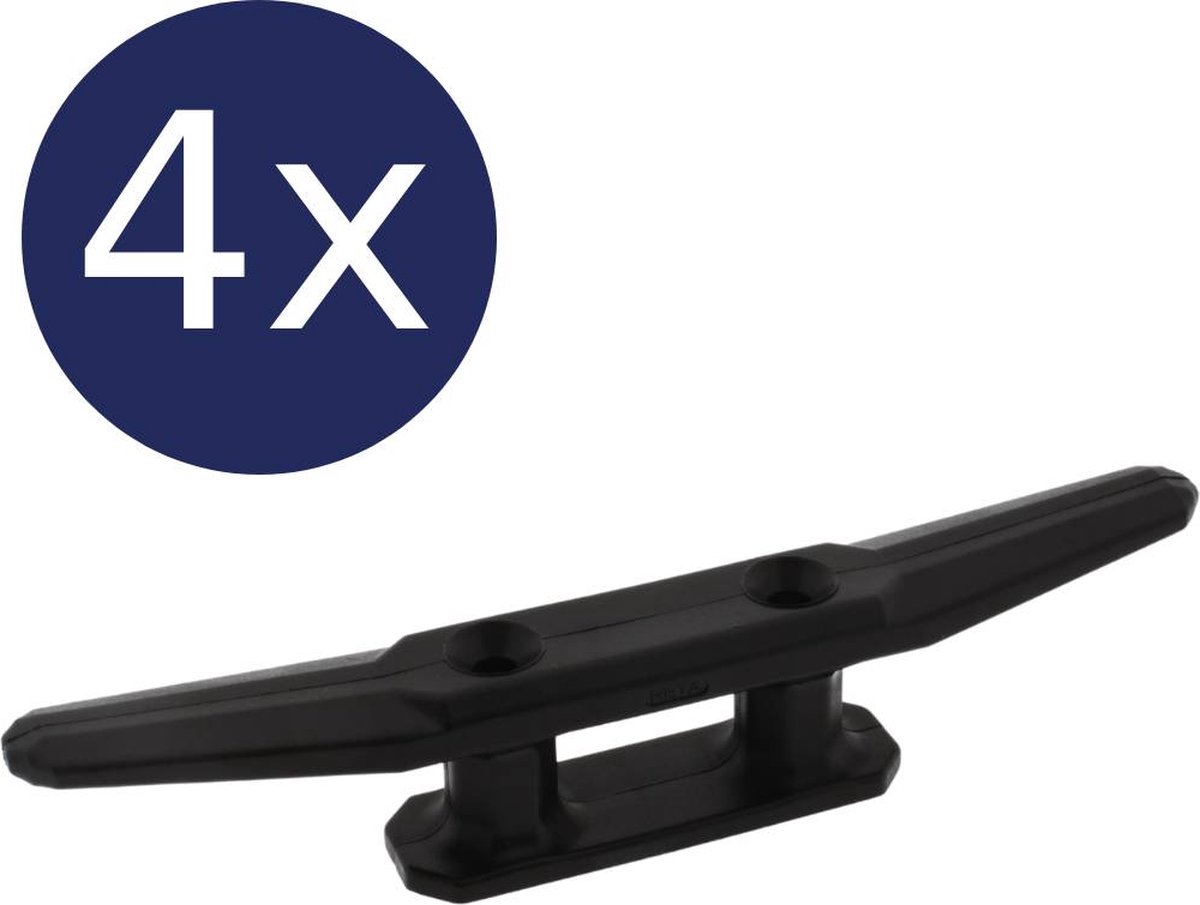 4 Stuks - Kunststof kikker Zwart - 208x27x42mm - HOH 52mm