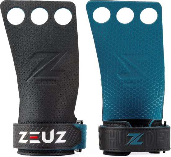 ZEUZ® Fitness & Crossfit Grips – Sport Handschoenen – Turnen – Gymnastics – Zwart – Maat L
