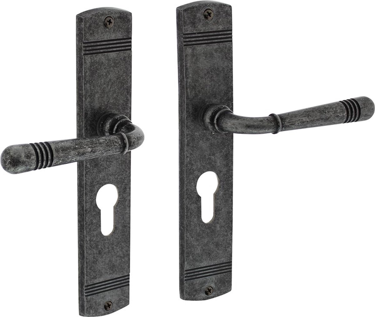 INTERSTEEL Deurkruk Emily op schild PC72 oud grijs